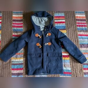 Navy Blue Hooded Toggle Jacket